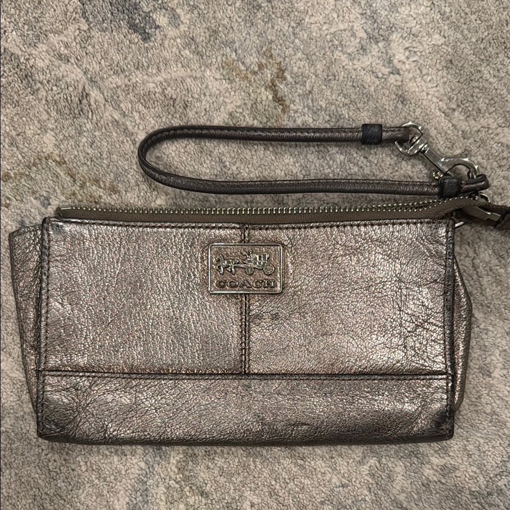 Metallic Coach Wristlet